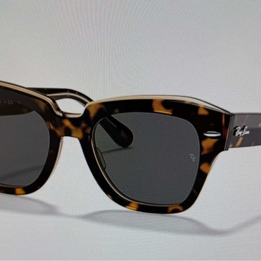 Ray-Ban State Street NEW Havana on Transparent Brown/Dark Gray lenses. Sz 49 mm.